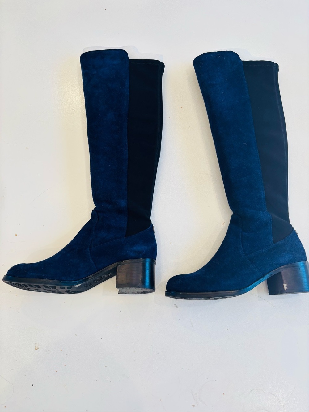 Vince Camuto Tall Leather Suede Over-the-Knee Boots in Deep Teal Blue size 7 - Picture 12 of 13